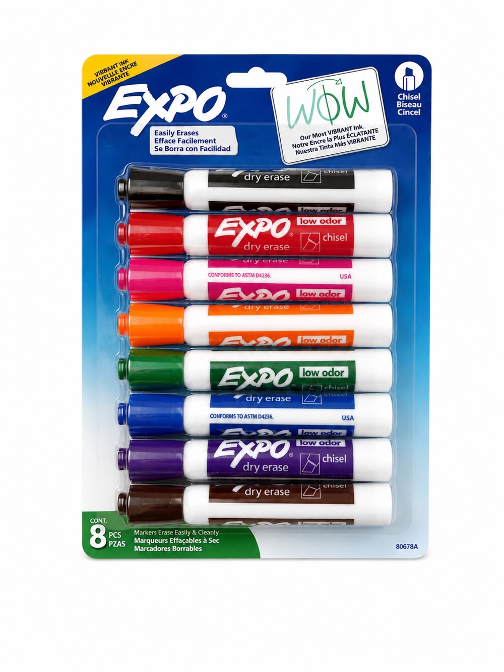 EXPO 8-Pack Dry Erase Markers - Multicolor Chisel Tip